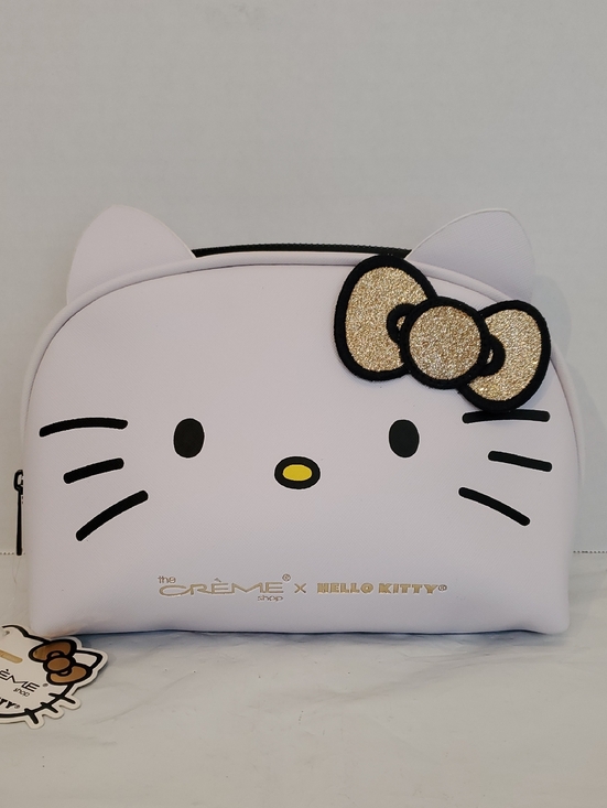 Hello Kitty Handbags - Hello Kitty X The Creme Shop Cosmetic Pouch with Gold Glitter Bow